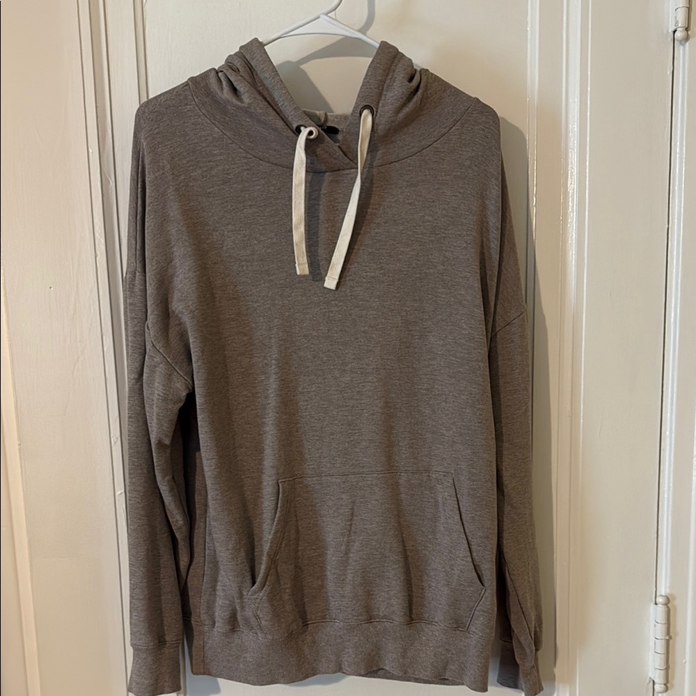 Buffalo Gray Hoodie with White Drawstrings